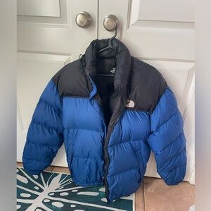 The North Face Saikuru Black and Blue Puffer Coat - Used